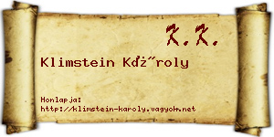 Klimstein Károly névjegykártya
